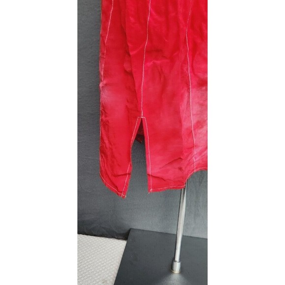 Soft Surroundings 100% Silk Hot Pink Red Tie Dye Button Up Tunic Top Size M - Picture 4 of 9